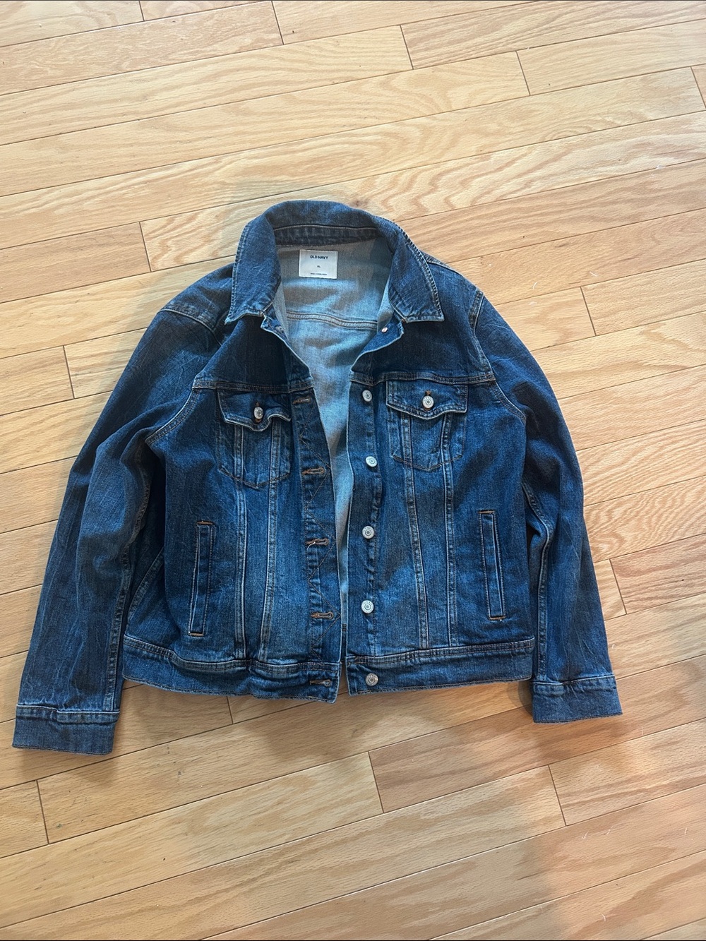 Old Navy Medium Blue Denim Jean Jacket - XL